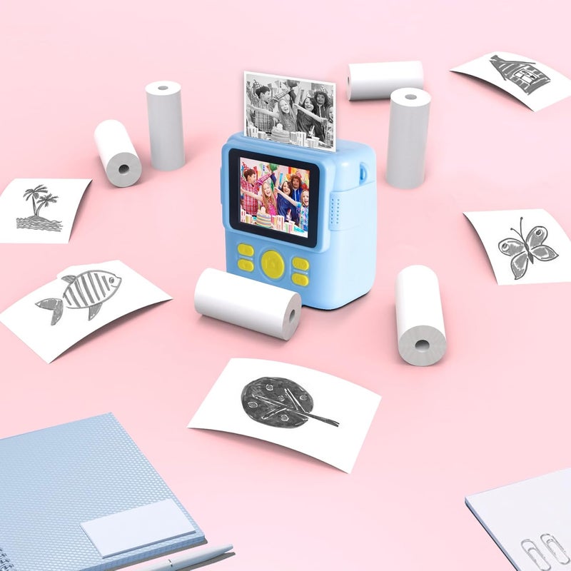 Hikkon 32 Rolls Instant Print Camera for Kids Refill Print Paper - Thermal Print Paper Rolls Photo Print HD Printing for Most Kids Instant Camera(White) - Image 5